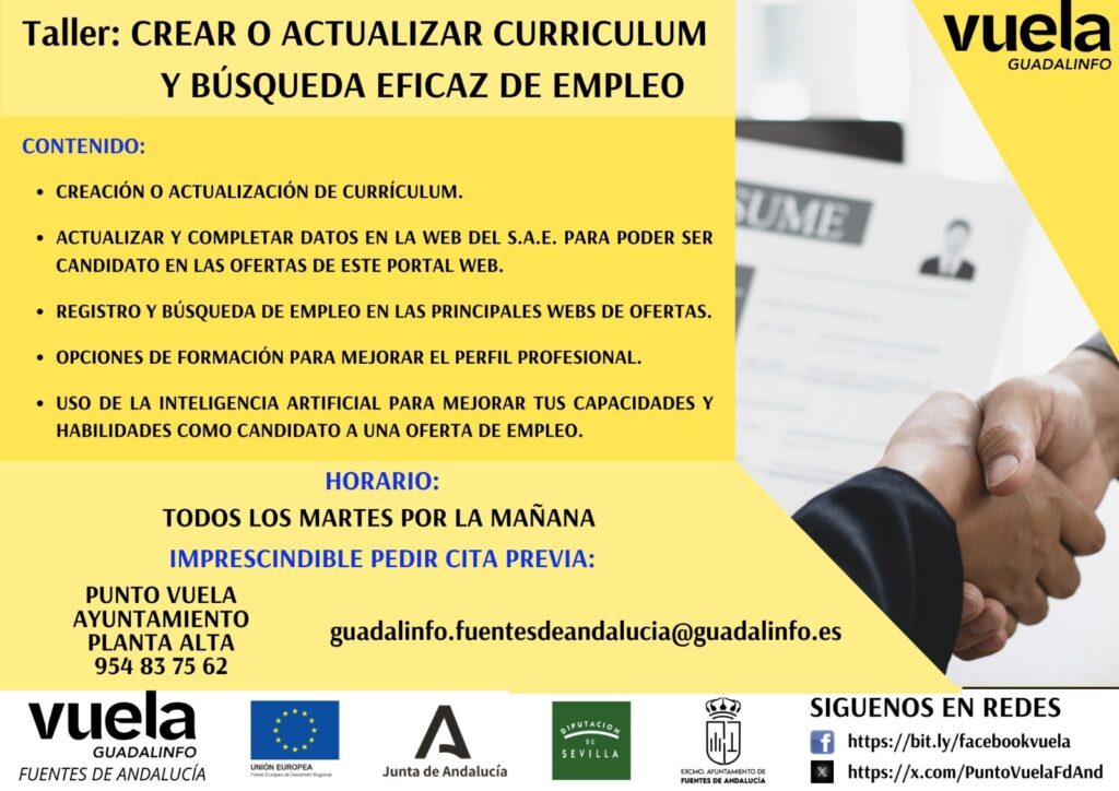 SAEmpleo Sevilla (@seviempleo) on Twitter photo 📢 Talleres del Punto Vuela para noviembre 2024 en Fuentes de Andalucía
vía Ayuntamiento de Fuentes de Andalucía
👉 shre.ink/gLig
🗺️ #FuentesAempleo #NoticiasSEV
💻🖱️ <a href="/AytoFuentesdeA/">Ayto Fuentes de A.</a> 📢 Talleres del Punto Vuela para noviembre 2024 en Fuentes de Andalucía
vía Ayuntamiento de Fuentes de Andalucía
👉 shre.ink/gLig
🗺️ #FuentesAempleo #NoticiasSEV
💻🖱️ <a href="/AytoFuentesdeA/">Ayto Fuentes de A.</a>