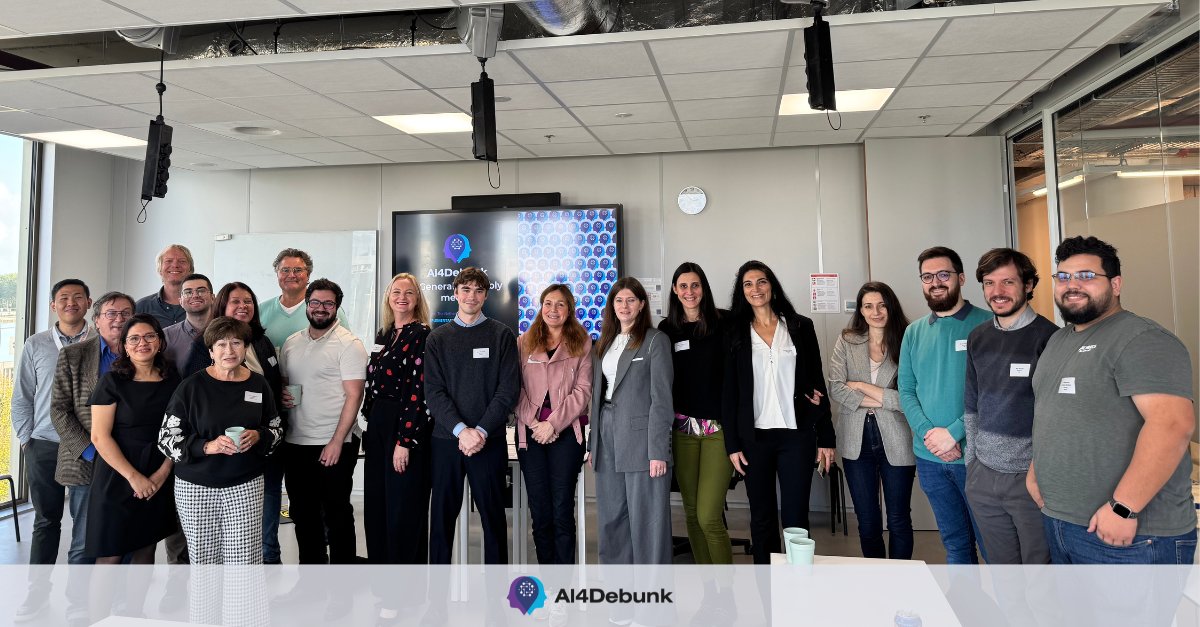 AI4Debunk (@ai4debunk) on Twitter photo Last week, the AI4Debunk consortium met in the city of 🇳🇱Utrecht for our third General Assembly, hosted by <a href="/HU_Utrecht/">Hogeschool Utrecht (inactief)</a>.
🌟 A major highlight was the mini-symposium, “Through AI from Disinformation to Trust,” which attracted over 100 participants!
Check some photos 🔽 Last week, the AI4Debunk consortium met in the city of 🇳🇱Utrecht for our third General Assembly, hosted by <a href="/HU_Utrecht/">Hogeschool Utrecht (inactief)</a>.
🌟 A major highlight was the mini-symposium, “Through AI from Disinformation to Trust,” which attracted over 100 participants!
Check some photos 🔽