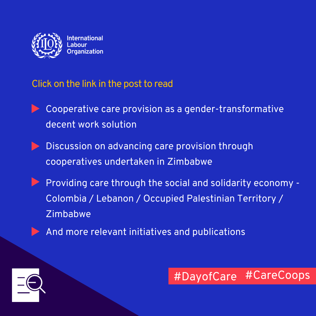 Today marks the <a href="/UN/">United Nations</a> #DayofCare!

As community-based care providers, #coops help advance #DecentWork in the #CareEconomy by

✅ improving wages &amp; benefits
✅ formalizing employment
✅ professionalizing care roles

Find out more 👉ilo.org/resource/other…