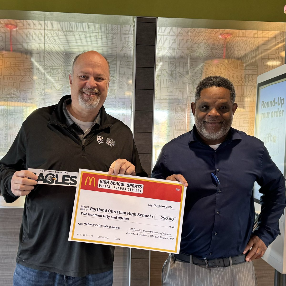 Big thanks to our local McDonalds. They recently hosted a “HS Digital Fundraiser Day” for PCS Athletics, where 10% of digital sales that day benefitted Eagle Nation!
Appreciate you GM Terry and your team at the McDonald’s 9254 Westport Road!
#PCSathletics #McDonaldsKY