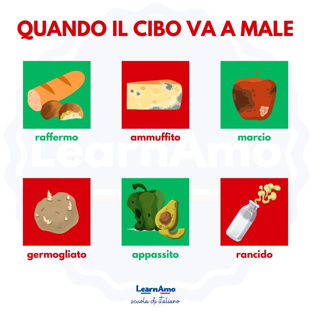 LearnAmo's tweet photo. Un po’ di vocabolario utile sul cibo 🥶🥶 https://t.co/Q2dBxZINJ8