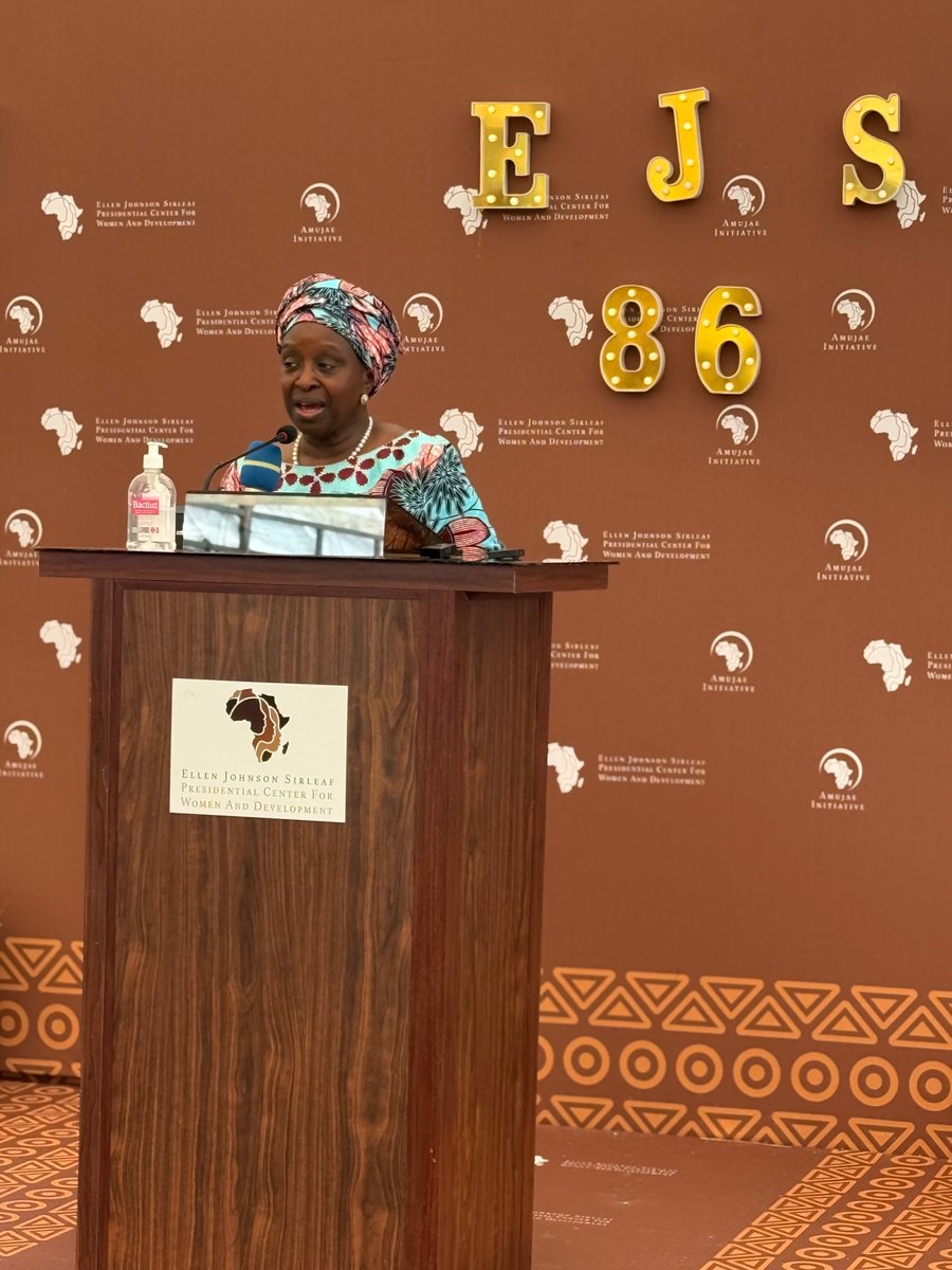 AWLNetwork's tweet photo. #EJS86 “We want to celebrate you Madam President: you are a trailblazer who has led the way for many generations to come. We salute you and wish you many more healthy years to come” - @AUBinetaDiop, AWLN Co-convener https://t.co/Djqz83wcg7