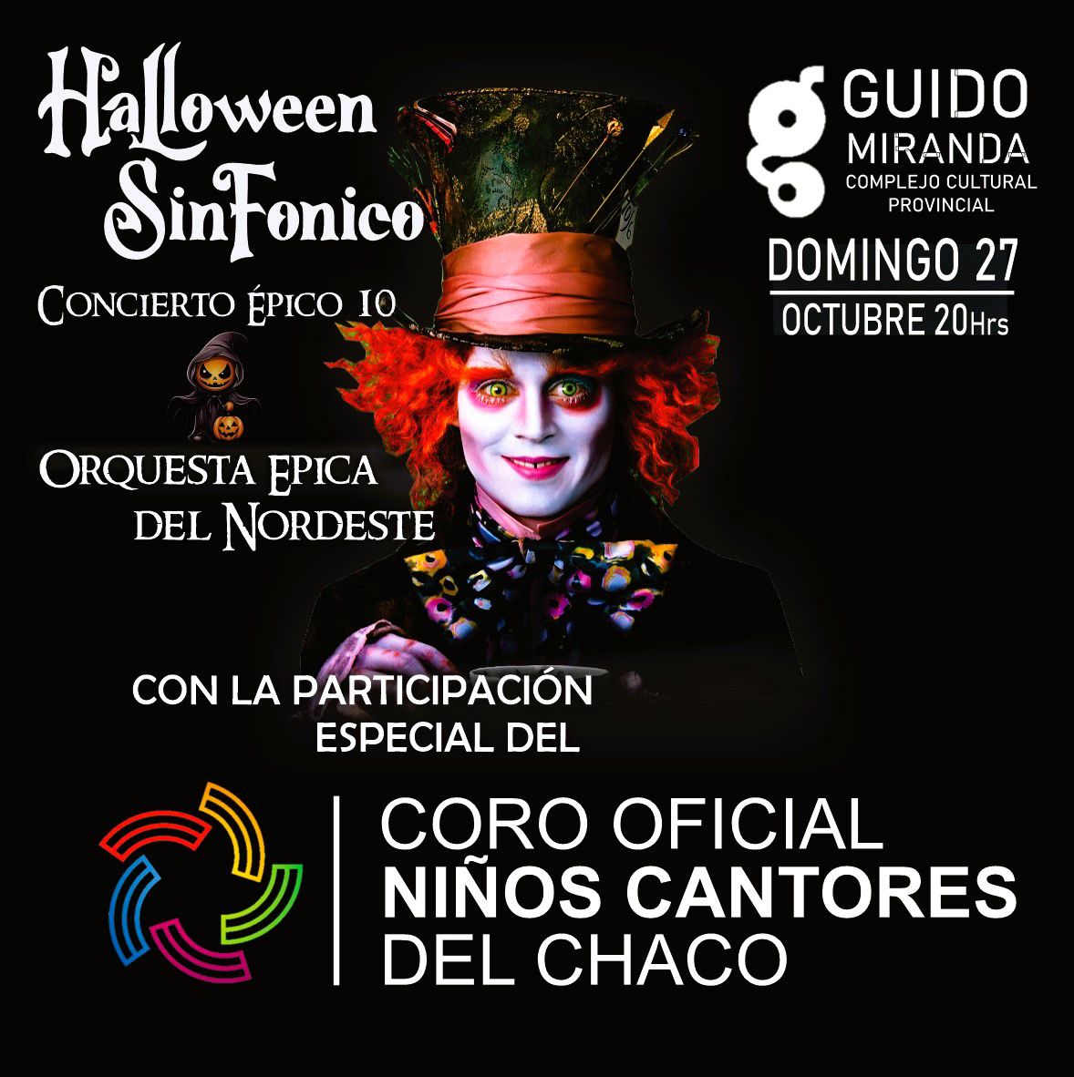 coro_chaco's tweet photo. Fuimos invitados a participar del #HallowenSinfónico por la Orquesta Epica del Nordeste. Muy felices y agradecidos de ser parte. 
#Coro
#Niños
#Chaco https://t.co/gArocQlowR