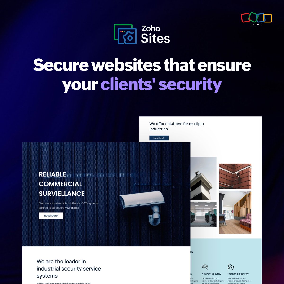 ZohoSites's tweet photo. 🎥🔒 Showcase your cutting-edge solutions with Zoho Sites' templates for security specialists—secure, sleek, and professional. Explore more: https://t.co/FI0V19Hqn9  

#ZohoSites #BusinessWebsiteBuilder #ScaleUpWithZohoSites #SecuritySolutions https://t.co/wRxdXvhloC
