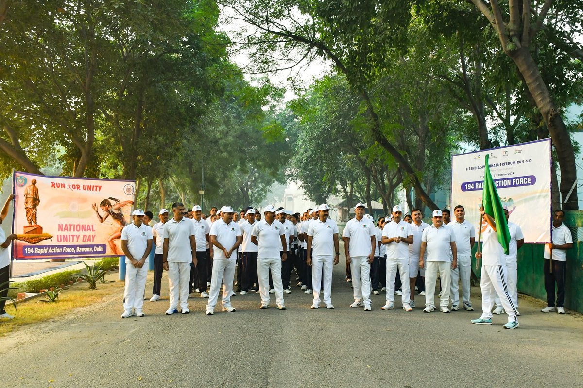 194RAF's tweet image. @194RAF celebrated #NationalUnityDay2024 by taking the pledge. #RunForUnity2024 race was also organised in which Sh. Kishore Kumar CO @194RAF , officers and all personnel of the unit participated enthusiastically.