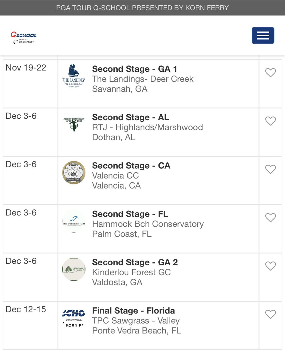 Available for 2nd Stage Q School and Finals. #KornFerryTour #PGAT