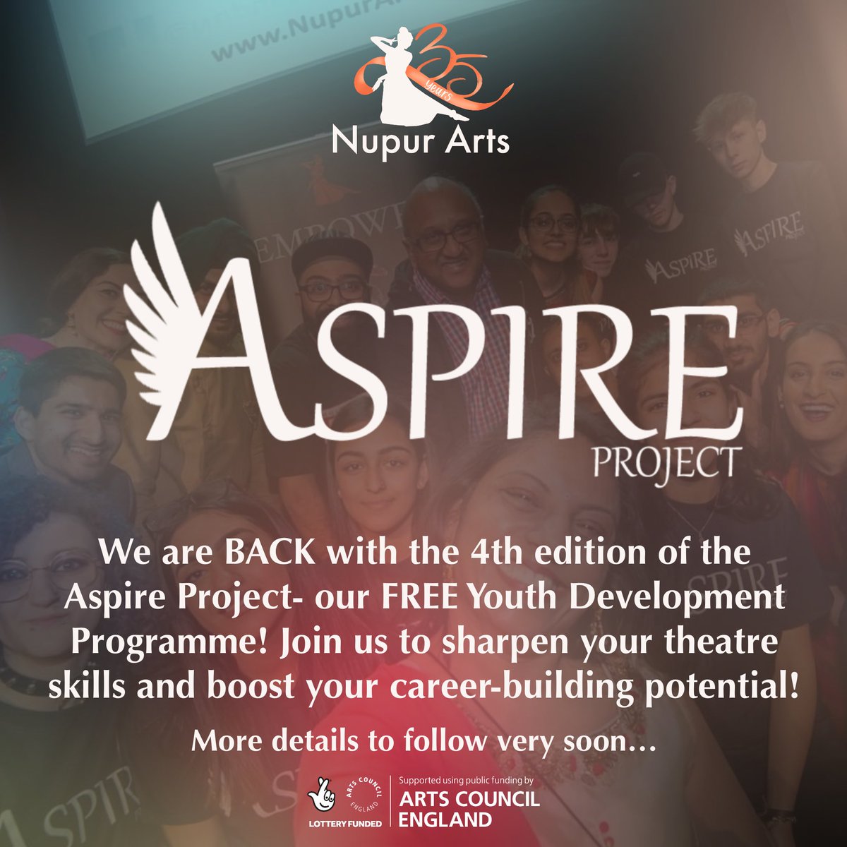 🚨 Calling all 14-25 year olds! 🚀 The 4th edition of Aspire is coming soon. Stay tuned for updates—you won’t want to miss it! 👀✨

#FreeCourses #TrainingInLeicester #CareerDevelopment #Aspire #Leicester 
<a href="/ace_national/">Arts Council England</a> #CreativeCareers #LetsCreate #NPO #Mauktik35  #NupurArts