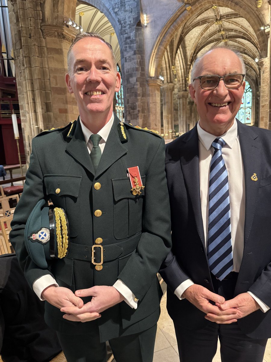 Tom Steele and I joined the Scottish Fire and Rescue Service bicentennial service at St Giles Cathedral in Edinburgh. The shared bond that exists between all emergency services was recognised a throughout the service.