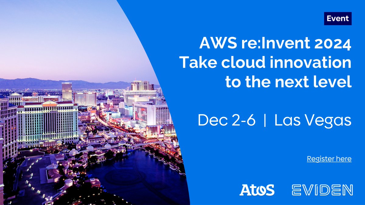 Get ready to supercharge your cloud adoption journey with Atos at this year's #AwsreInvent! ☁️
We will be presenting the latest advancements of #CloudCatalyst, a powerful program developed in an exclusive partnership with AWS. Don't miss it ➡️ atos.net/en/events/aws-…
#AWSreInvent