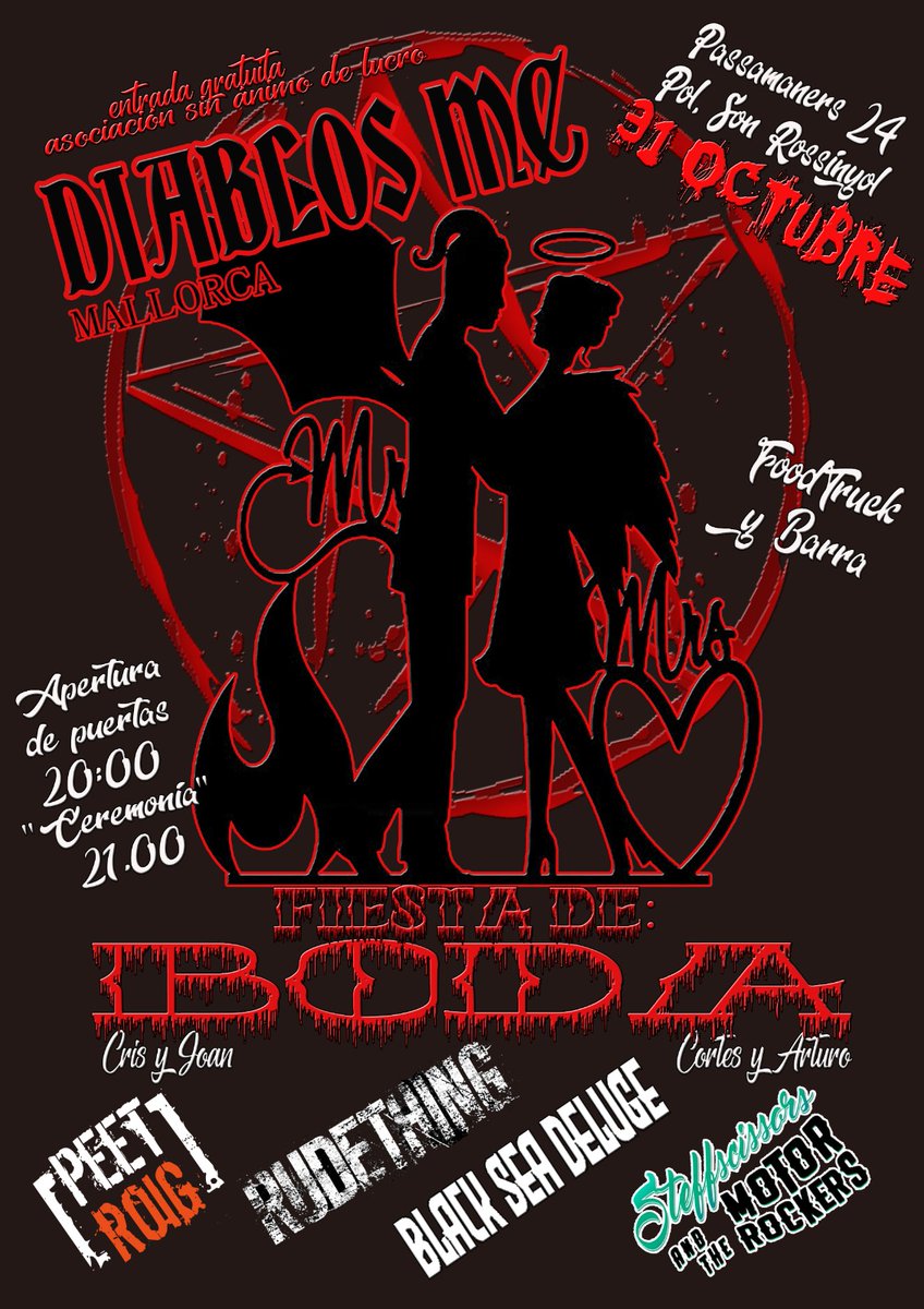rudethingband's tweet photo. Nos lo vamos a pasar de miedo este Halloween en @diablosmcmallorca junto a  @peetroig, @theblackseadeluge, @steffscissorsandmotorrockers y a tí, si vienes 🎃
#grind #rudething https://t.co/kvvRm9l8gC