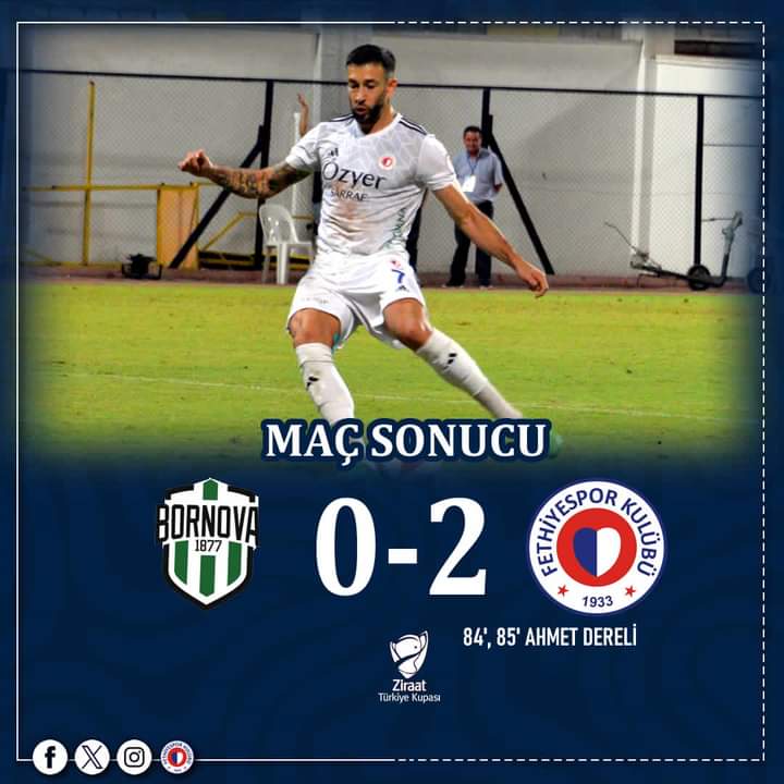 İZMİRDE TUR BİZİMMMM💪
Maç Sonucu; Bornova 1877 FK 0-2 Fethiyespor 💙🤍
Bu sonuçla Ziraat Türkiye Kupasında 4. tura yükseliyoruz😎