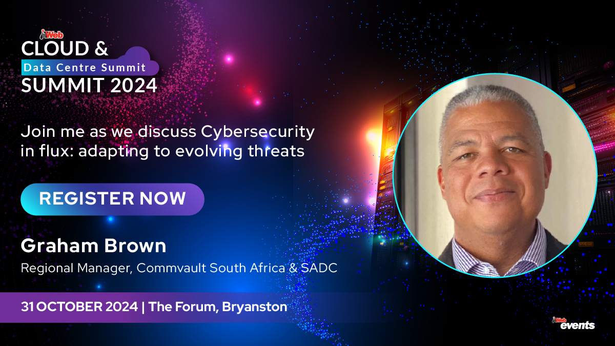 ITWeb's tweet image. In today&apos;s digital landscape, #cybersecurity is a moving target. Threats are evolving, and it&apos;s crucial to adapt quickly.  Join Graham Brown, Regional Manager, Commvault at the ITWeb Cloud &amp;amp; Data Centre Summit 2024. Register TODAY!
itweb.co.za/event/itweb-cl…
#ITWebCloudSummit2024