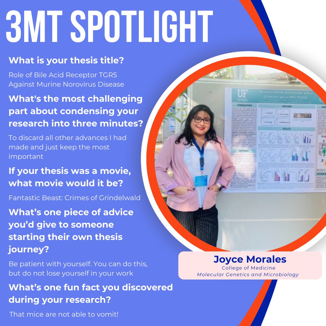 8 days left‼️‼️

Next up is Joyce Morales from the College of Medicine!

Joyce is ready to tackle viruses head-on with her innovative work. Stay tuned as we continue to highlight our incredible finalists 🌟