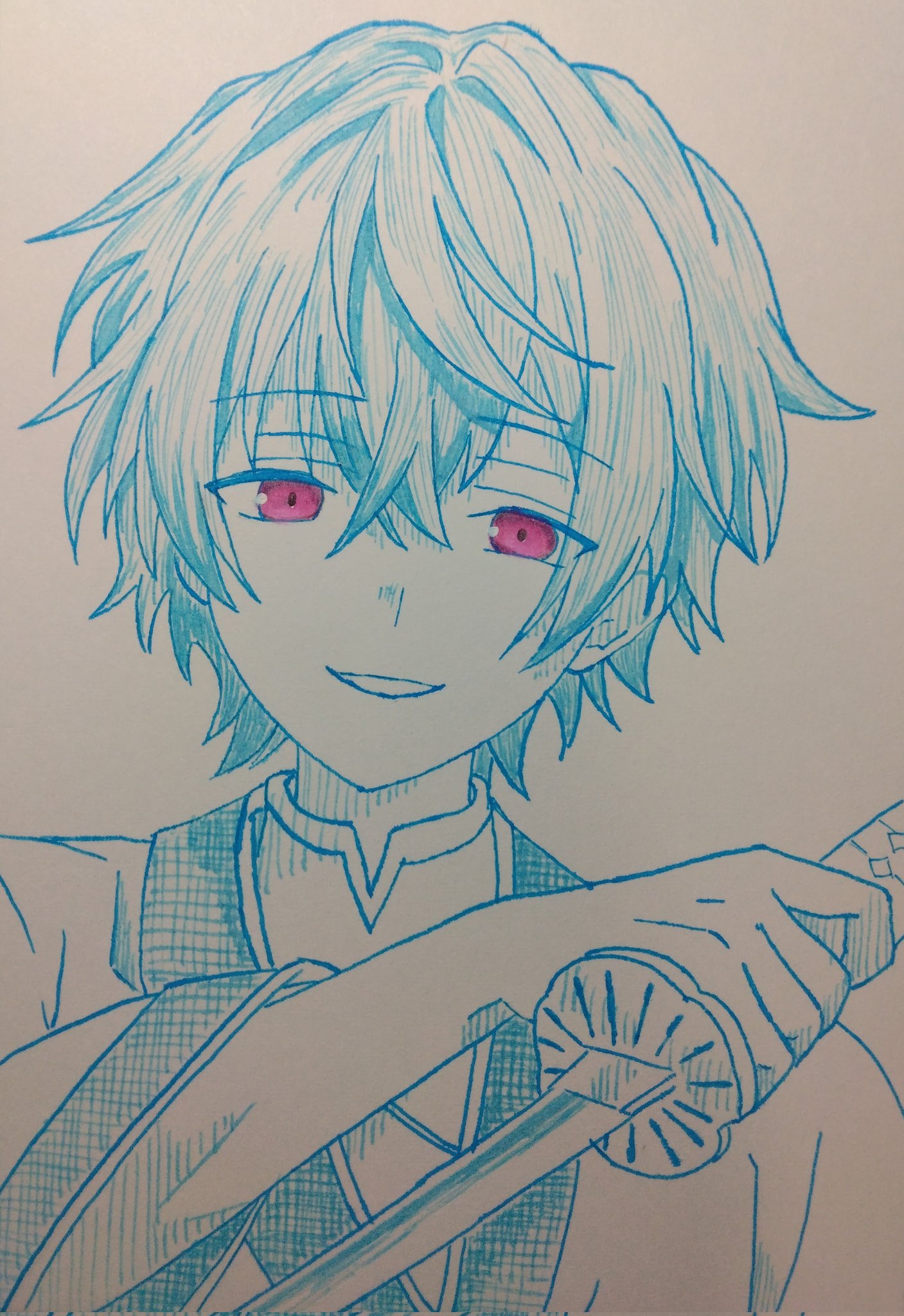 手描きイラスト◇A4サイズ◇宿木の精霊◇ペン画 知恵の木🍎 サイズSM ペン画を残しつつカラーにしました! 単色に