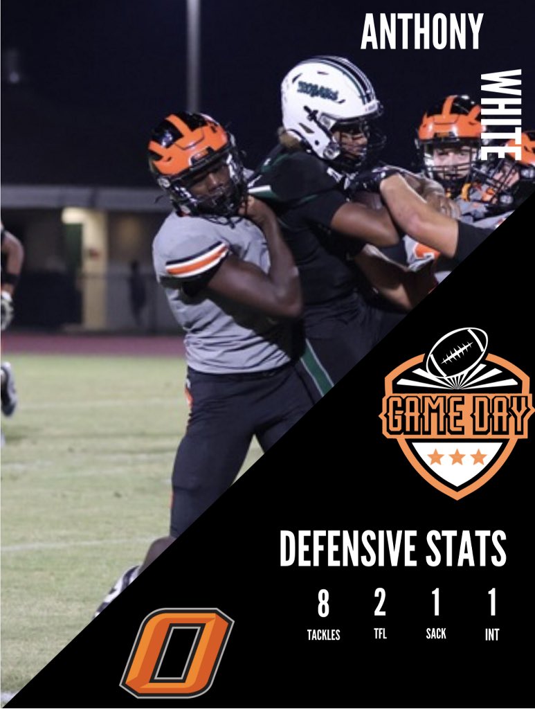 Oviedo_Football's tweet photo. Players of the Game vs Evans
Offense: @BrockJoyce02 
Defense: @Anthony_White22 
#1Pride https://t.co/Uo5yayeXxP