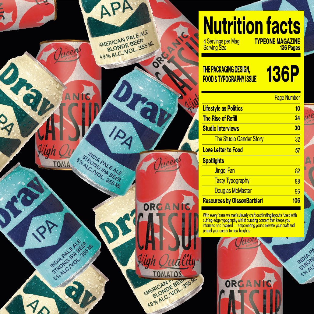 TYPEONE Magazine NO. 09
 👀

The Packaging Design, Food and Typography issue.

Preorder now. 
🔗 type-01.com/store

#typeonemag