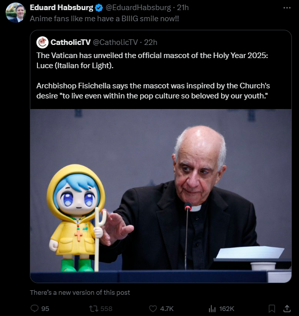Unfathomably Based. Our Catholic community loves Luce.
