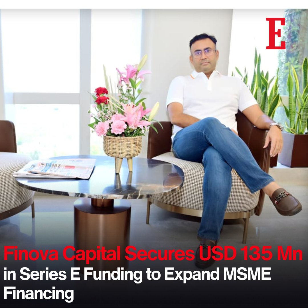 @EntrepreneurInd (@entrepreneurind) on Twitter photo #Update 
Finova Capital, an MSME-focused NBFC, has raised USD 135 million in Series E funding.  
The funds will be used to expand its loan book, invest in technology, and expand its geographic reach.  
Finova has a strong track record of growth and has served over 100,000 #Update 
Finova Capital, an MSME-focused NBFC, has raised USD 135 million in Series E funding.  
The funds will be used to expand its loan book, invest in technology, and expand its geographic reach.  
Finova has a strong track record of growth and has served over 100,000