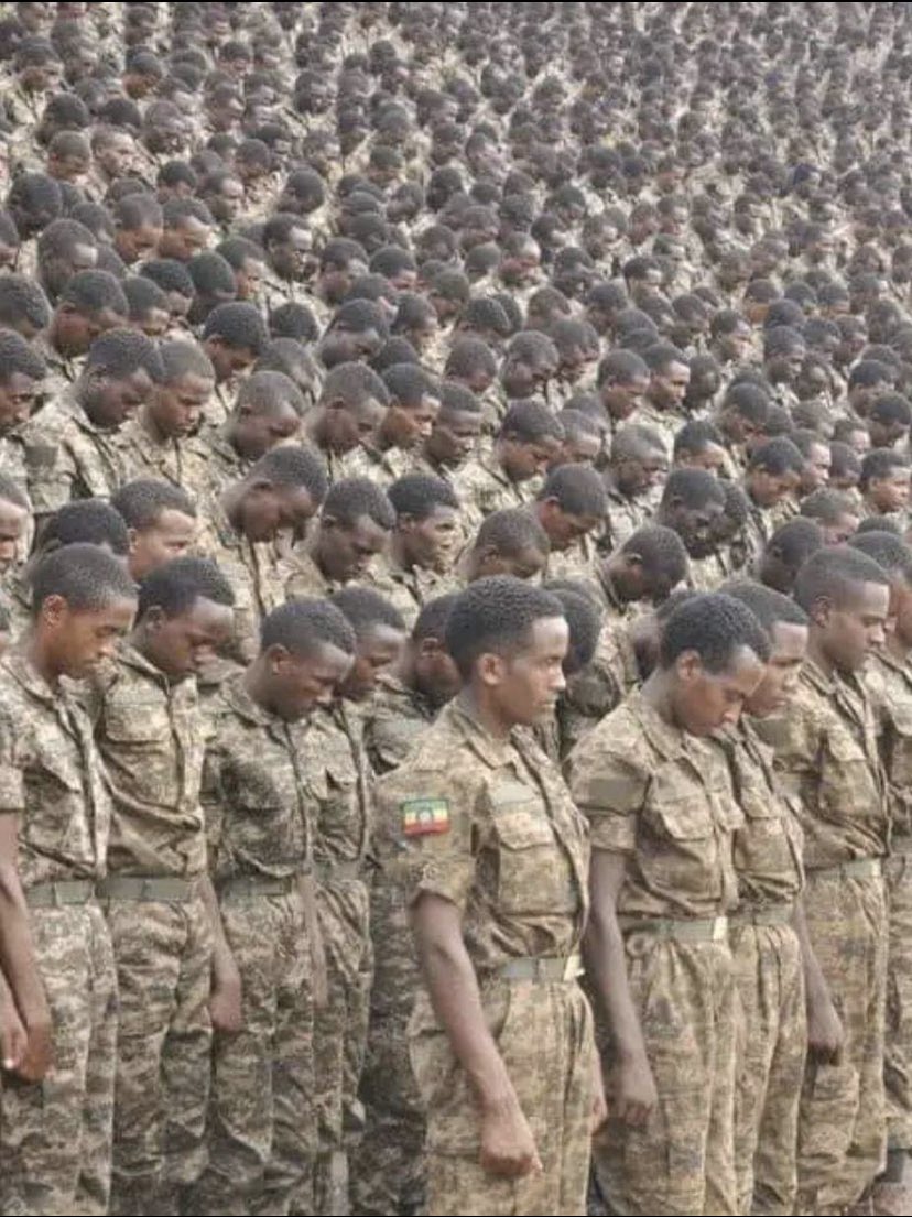 Amharafirst88's tweet photo. What’s on their mind with head down?

Probably “Will I be lucky enough to become Fano’s POW?”

#AmharaFirst 
#AmharaFano 
#AmharaGenocide https://t.co/bz9ZfttSJE