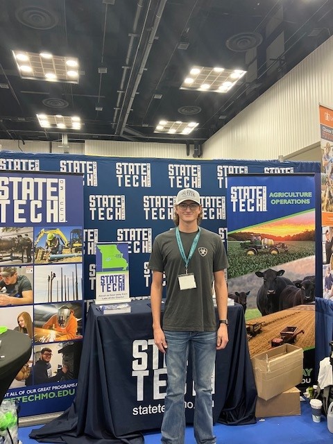 statetechmo's tweet photo. A big #StateTechMo congrats to Lukas Smith. Lucas is a student in our Nuclear - Reactor Operator program and will be graduating this May. He recently received his American FFA degree this week in Indianapolis. Congrats! https://t.co/ZRFgflEgya