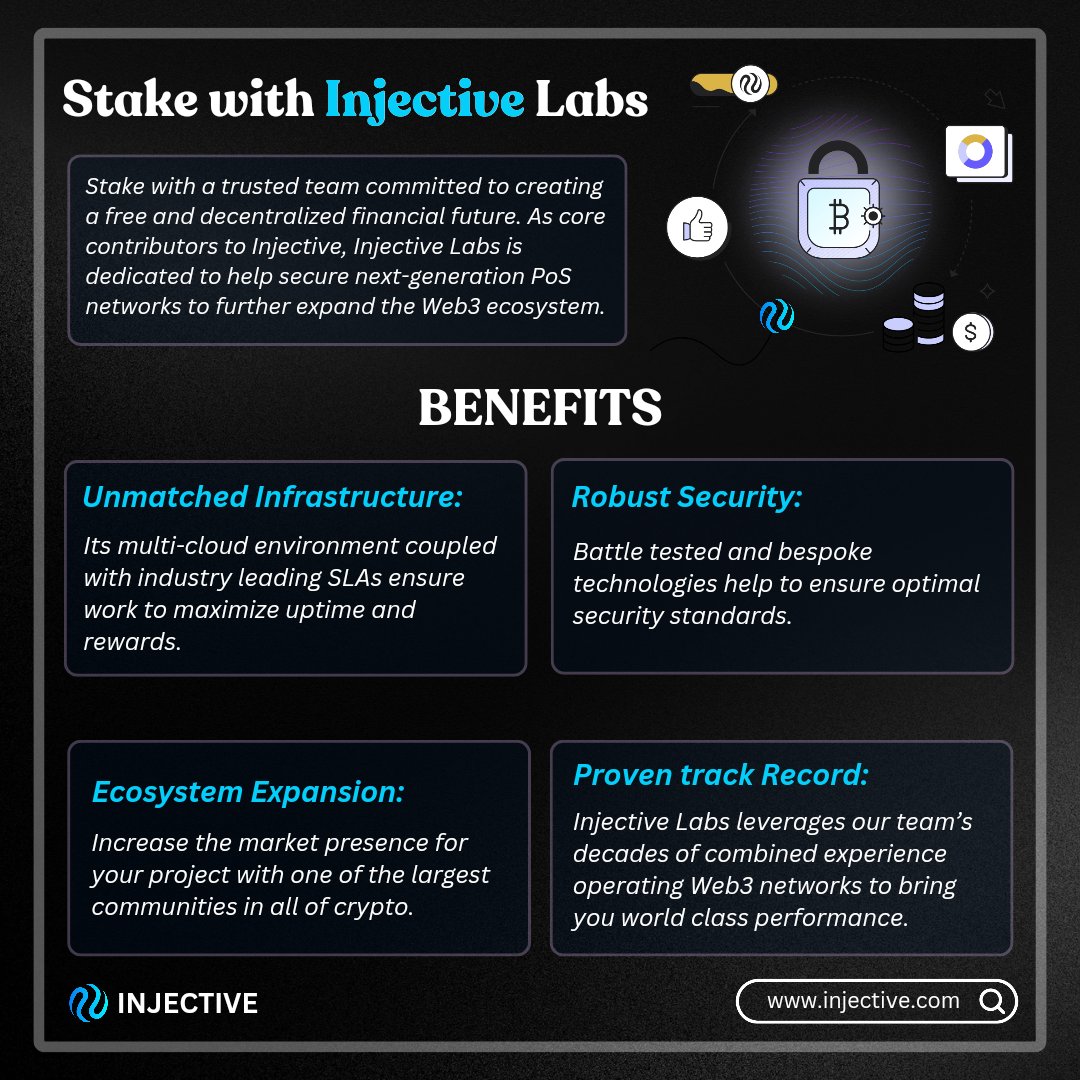 HarryBee_Yhu's tweet photo. If no one encourages you this week, I am encouraging you to stake with a trusted team committed to creating a free and decentralized financial future. 🥷🔥
As core contributors to @Injective, #InjectiveLabs is dedicated to help secure next-generation #PoS networks to further expand the Web3 ecosystem.
Its benefits goyes tremendously starting from:
-- Robust Security,
-- Proven track record,
-- Ecosystem Expansion
-- Unmatched Infrastructure
You can't miss out on the possibilities brought to #Ninjas for taking on @injective.
Understand deeply from the inforgraphic below: ⤵️
Get in: ➡️ https://t.co/lG4B8R6d0M
$INJ #Web3 #Staking