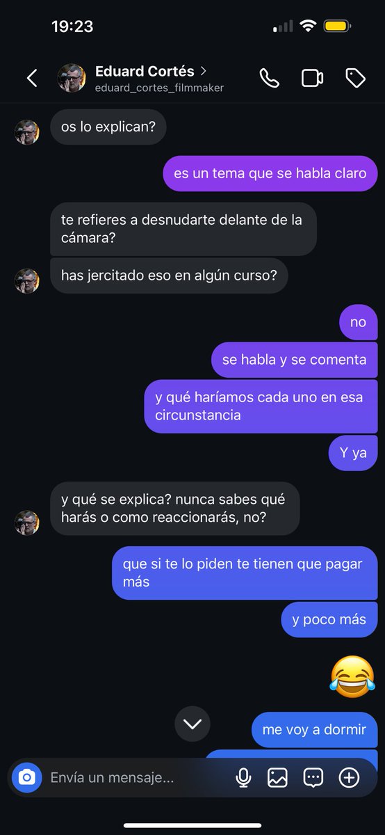 Aquí mi aportación tres años después porque no tuve el valor de compartirlo entonces.
Eduard Cortés también me hablaba por Facebook, por una cuenta llamada “gato del cerro” o algo así. Con el mismo tipo de conversaciones.
Me alegro de que por fin se pueda hablar de ello.