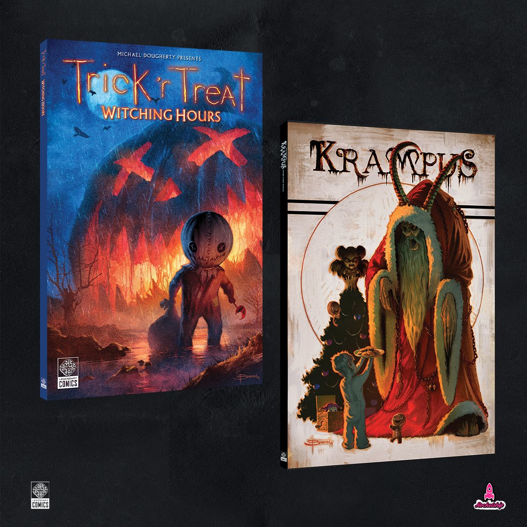 Pre-order Trick 'r Treat: Witching Hours on #Kickstarter and add the 10th anniversary edition of #Krampus to your order! Both covers by the fantastic <a href="/breehn/">Breehn Burns</a>!

bit.ly/3U77yTx

#trickrtreat #halloween #samtrickrtreat <a href="/Mike_Dougherty/">Mike Dougherty</a>