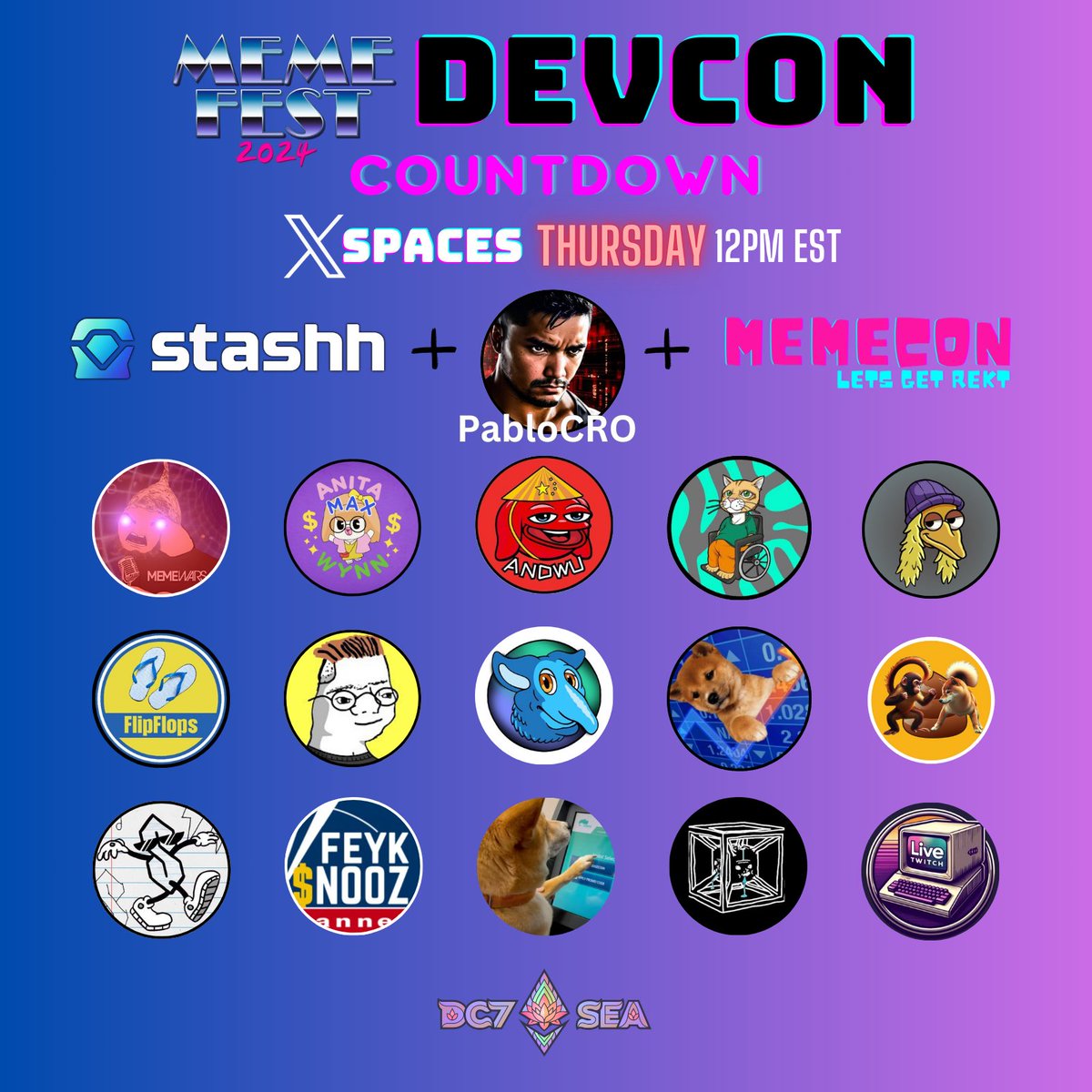 MemeFest (@memefestwtf) on Twitter photo DEVCON Memecoin Supercycle Countdown
Co-hosts w/ <a href="/MEMECON_OMG/">MEMECON</a> & <a href="/Pablo_cro/">PabloCRO</a>
x.com/i/spaces/1ynJO…
@JOWNESTeam <a href="/updogtoken/">What’s Updog?</a> <a href="/snarfyblue/">Snarfy Blue</a> <a href="/FlipFlopsOnSol/">FlipFlops</a> <a href="/MSI_token/">MSI</a> <a href="/AndWuOfficial/">AndWuEth</a> <a href="/AMWToken/">Anita Max $Wynn</a> <a href="/ZoomerCoin/">ZOOMER (🚫,🧢)</a> <a href="/SOLbirddog/">Birddog</a> @FeykNooz <a href="/toshicryptodog/">Toshi</a> @CRIPPLthecat <a href="/retardAI/">RETARDAI</a> <a href="/SUPERSSOLANA/">Super-S</a> DEVCON Memecoin Supercycle Countdown
Co-hosts w/ <a href="/MEMECON_OMG/">MEMECON</a> & <a href="/Pablo_cro/">PabloCRO</a>
x.com/i/spaces/1ynJO…
@JOWNESTeam <a href="/updogtoken/">What’s Updog?</a> <a href="/snarfyblue/">Snarfy Blue</a> <a href="/FlipFlopsOnSol/">FlipFlops</a> <a href="/MSI_token/">MSI</a> <a href="/AndWuOfficial/">AndWuEth</a> <a href="/AMWToken/">Anita Max $Wynn</a> <a href="/ZoomerCoin/">ZOOMER (🚫,🧢)</a> <a href="/SOLbirddog/">Birddog</a> @FeykNooz <a href="/toshicryptodog/">Toshi</a> @CRIPPLthecat <a href="/retardAI/">RETARDAI</a> <a href="/SUPERSSOLANA/">Super-S</a>