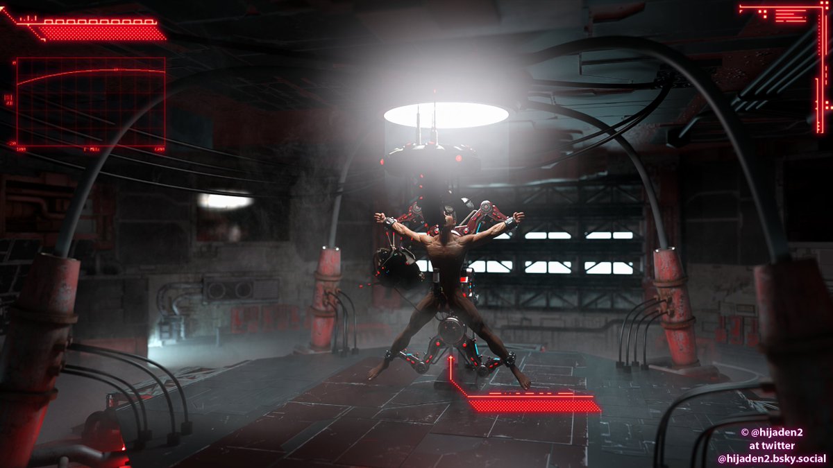 Hijaden2's tweet photo. Something is trying to understand how he works... Are they trying to feed him? Or inject him?

Do enjoy and stay hard! 😛
#nsfwtwtًً #scifi #bdsmtwt #CGI https://t.co/ghh64rjFCP