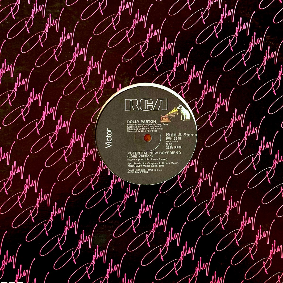 randywomble's tweet photo. The 12” single of Dolly Parton’s 1983 release - Potential New Boyfriend #dollyparton #vinylrecords #music @DollyParton @RCARecords https://t.co/l1R2kJhCmb