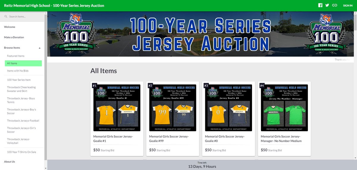 🎉 Own a Piece of History! 🎉
Memorial High School is celebrating 100 years of athletic tradition, and now you have a chance to bring home a part of it! We’re auctioning off exclusive jerseys worn during our Centennial Series games, representing a century of pride, spirit, and