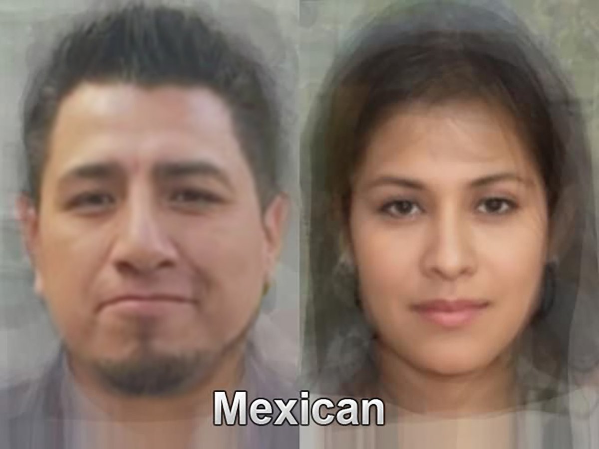 vampipe's tweet image. Estos son los rostros promedio mexicanos para hombre y mujer.