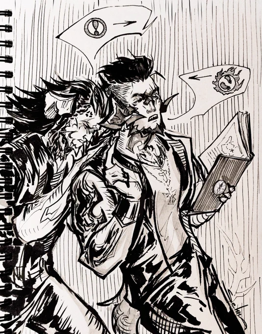 15 - Guidebook 
Dedicated to the wise comrade who helps to correctly prioritize.  

#inktober #inktober2024 #ffixiv 