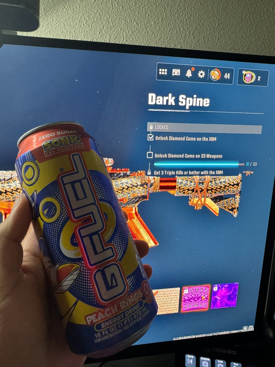 WE ARE SO CLOSEEEEEEEE
NOT GETTING OFF UNTIL I GET DARK MATTER TODAY 🙏 #GFUEL <a href="/GFuelEnergy/">G FUEL®</a>