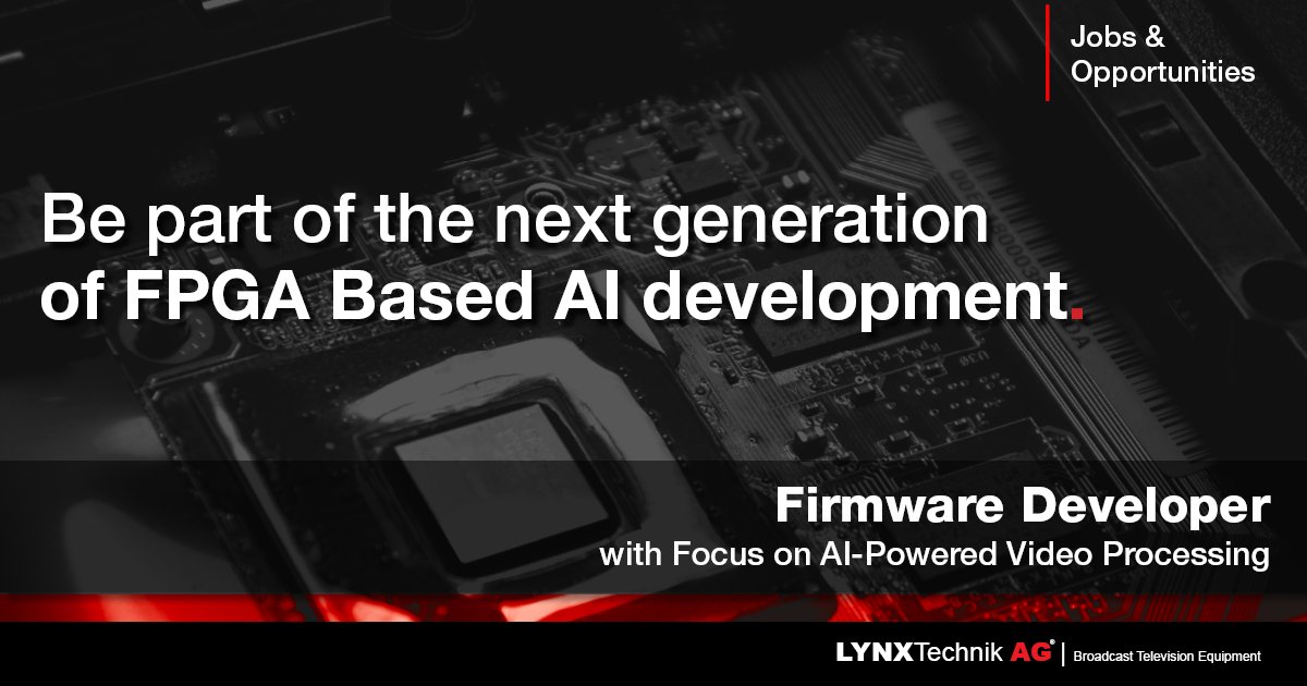 We're Hiring! Are you passionate about firmware development and excited by the prospect of harnessing AI to enhance video processing technologies? Click here to learn more: lynx-technik.com/company/career…
#aidevelopment #fpga #firmwaredeveloper #videoprocessing