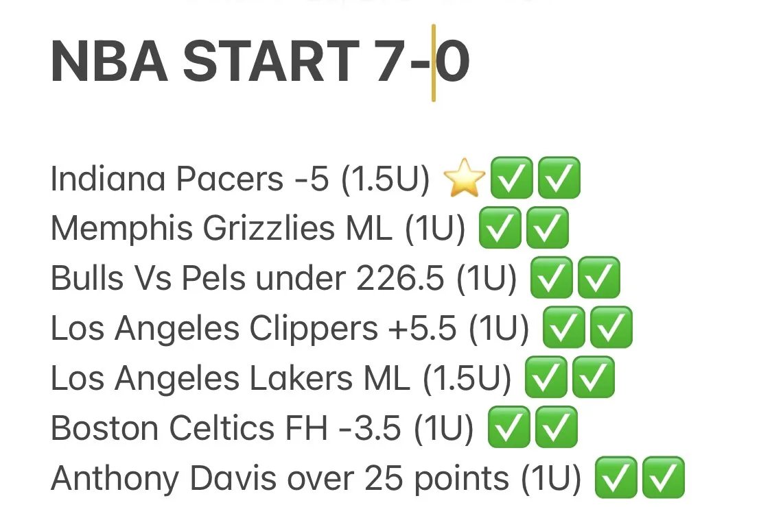 DubClub_win's tweet photo. BRING OUT THE BROOMS🧹

@KimsPicks subscribers have been EATING to start the NBA season 🔥

Get 7 days free ➡️ https://t.co/Ve5oGwTEYa https://t.co/jyy9QU5VOF