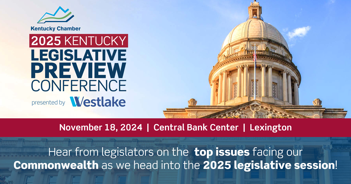 As the 2025 legislative session approaches in January, don’t miss the opportunity to hear from lawmakers on top issues facing our Commonwealth at the Kentucky Chamber’s Legislative Preview Conference on November 18. Register now: kychamber.com/events/legisla…. #kyga25