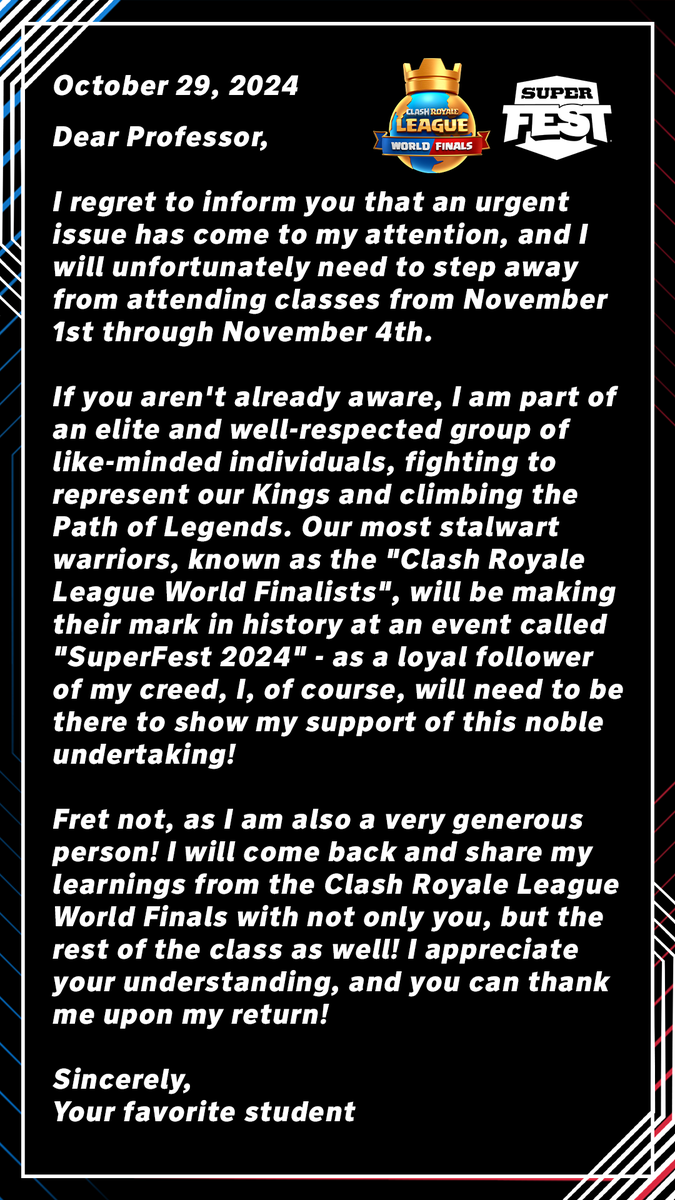 EsportsRoyaleEN's tweet image. For those attending #SuperFest, we've got you covered 😎😁