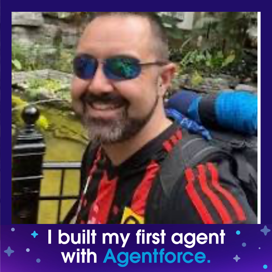 I built my first agent with Agentforce 🎉
Complete the <a href="/salesforce/">Salesforce</a> #BuiltWithAgentforce Quest to build yours today and celebrate your new skills with a custom photo. 🤖
Start learning: sforce.co/agentforcequest
#SFgiveaway