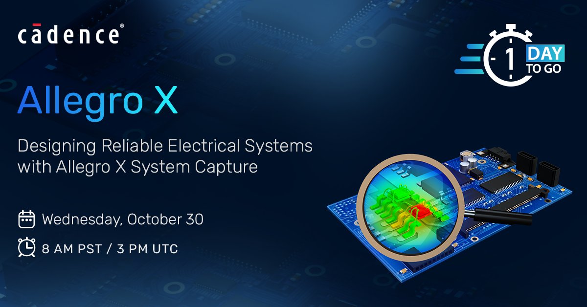 CadenceSDA's tweet image. Join our upcoming webinar and discover how the EE Cockpit in Allegro X can streamline your workflow, ensuring robust and reliable designs without complexity.

Today is your last chance! Register now 👉 ow.ly/isuP50TUU2G

#AllegroX #PCBdesign #techtalk #Cadence