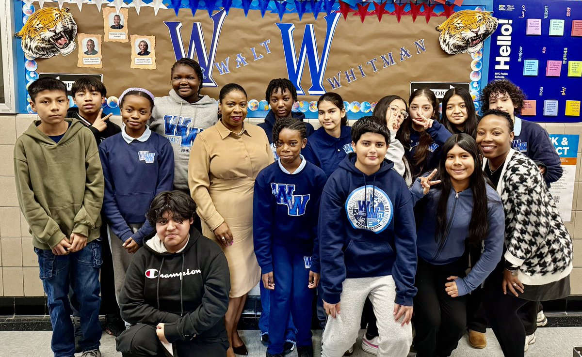 Had a lovely day conducting a school visit at Walt Whitman Middle School! 🏫 The students are so ambitious and eager to be their very best. It's inspiring to see such passion and drive in young people. 💫 Shout outs to Principal Grenan for her vision. #education #futureleaders