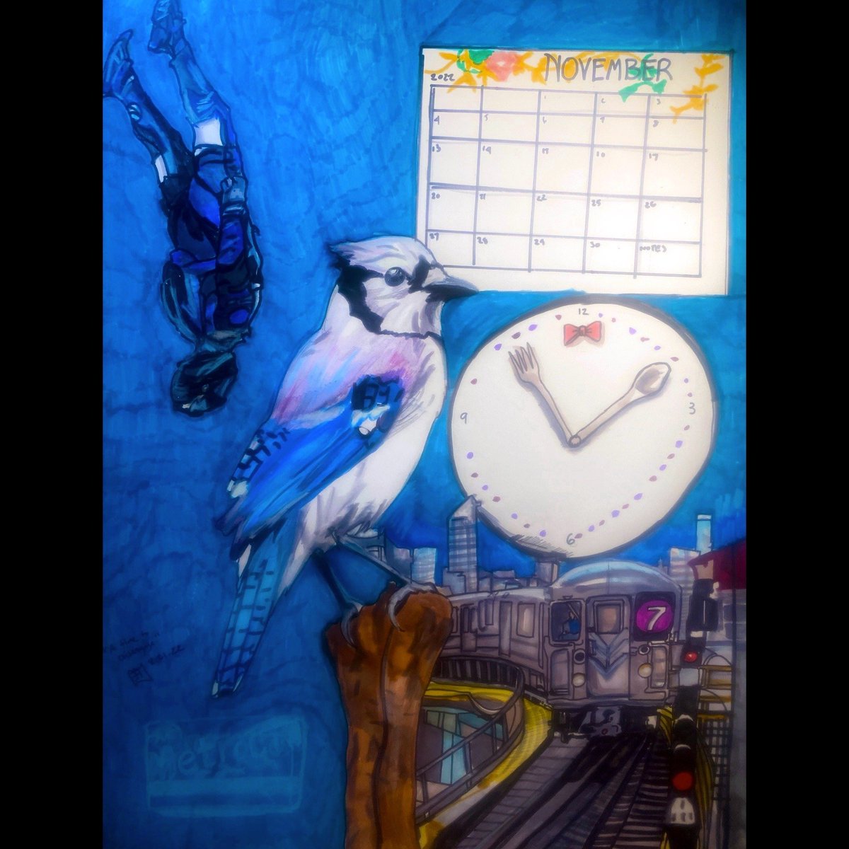 onlyonejaevonn's tweet photo. A TIME TO DISENGAGE

18” x 24”

By

Jaevonn Harris
#UrbanArt
#SurrealArt
#TimeSymbolism
#MixedMediaArt
#ArtAndNature
#BlueJayArt
#CityscapeArt
#SymbolicArt
#VisualStorytelling
#ArtOfEverydayLife
#ModernSurrealism
#DreamlikeArt
#ExploringTime
#CityNatureConnection
#NovemberArt https://t.co/lMKb6zvRHC