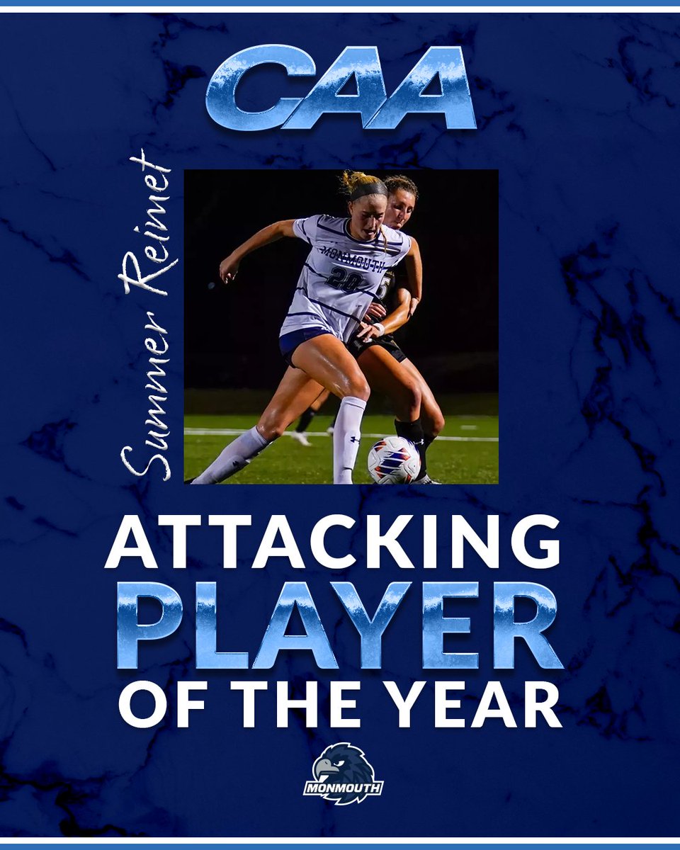 ⚽️ Women's #CAASoccer Attacking Player of the Year

▪️ Summer Reimet, <a href="/MonmouthWSOC/">Monmouth Women's Soccer</a> 

tinyurl.com/2akeot4f