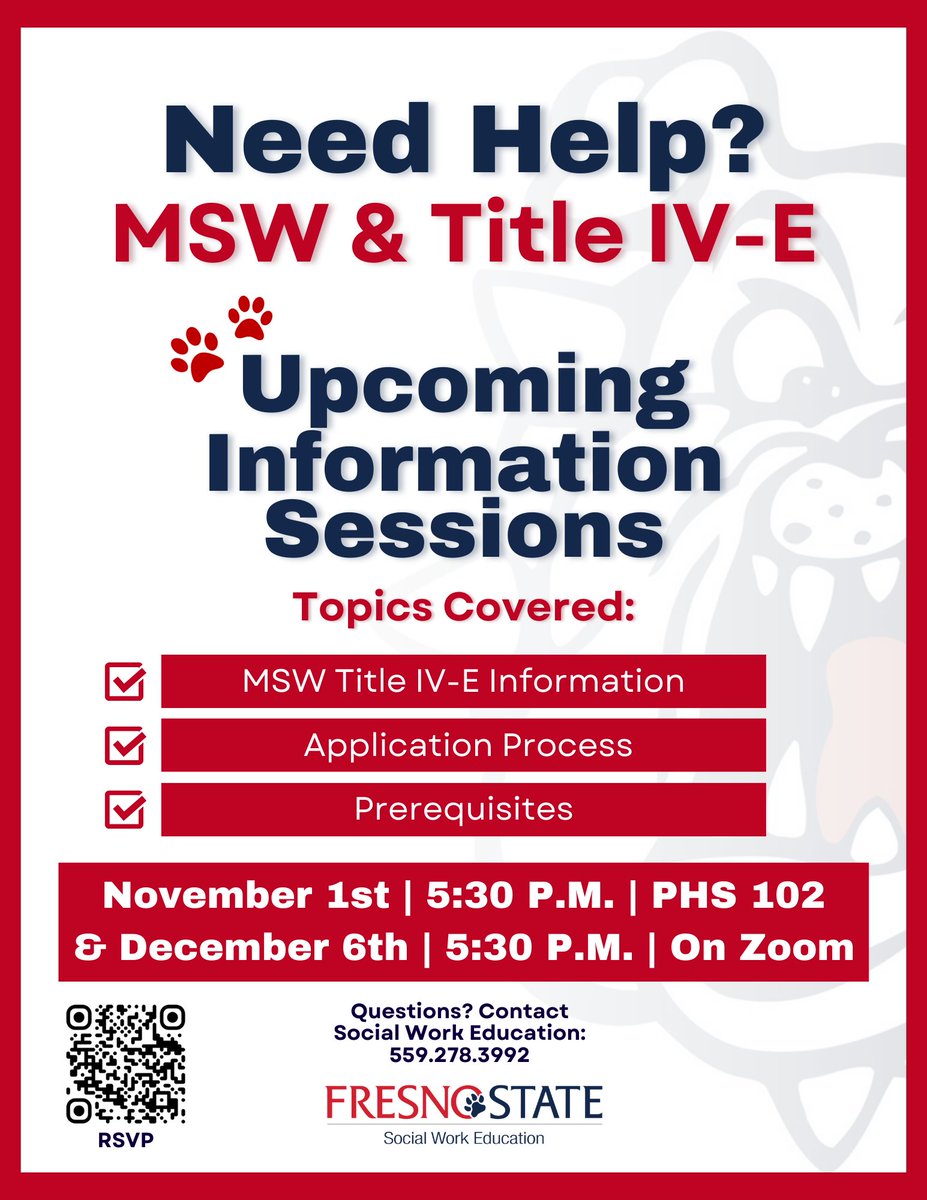 Blast into our MSW Info Session to get everything you need to navigate the application process!

Our first information session is this Friday!!!
Join us for information and a Q&amp;A

RSVP  forms.gle/SwvVpYxrpP97kb…
For more info visit our website bit.ly/MSWatFS