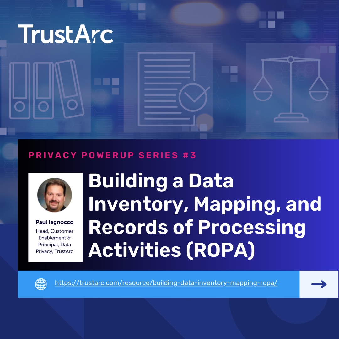 TrustArc's tweet image. Understanding Data Inventories, Mapping, and ROPA is key to maintaining compliance and protecting your organization.

👉 Check out the full blog here: trustarc.com/resource/build…

#PrivacyCompliance #DataMapping #ROPA #PrivacyPowerUp #TrustArc