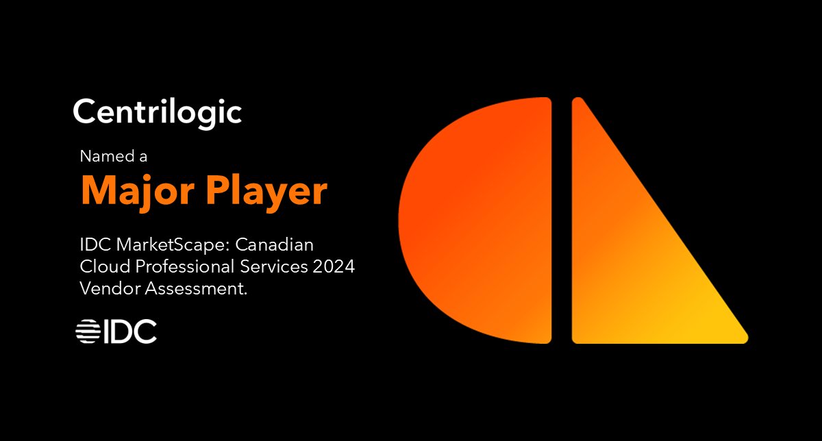 Centrilogic's tweet image. We’re proud to be named a Major Player in the @IDC MarketScape: Canadian Cloud Professional Services 2024 Vendor Assessment.

Thanks to IDC for the recognition, and congratulations to our team and clients for pushing the limits of growth and innovation with the cloud.