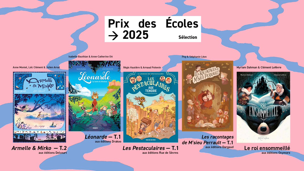 🏆 Prix des Écoles 2025 : voici la sélection ! 🏆

Cette année encore, le Festival s’associe à la ville d'Angoulême pour cette compétition où l'avis des élèves est au centre de l’attention.

Le jury du Prix des Écoles est composé d’élèves allant du CE2 au CM2 qui départagent