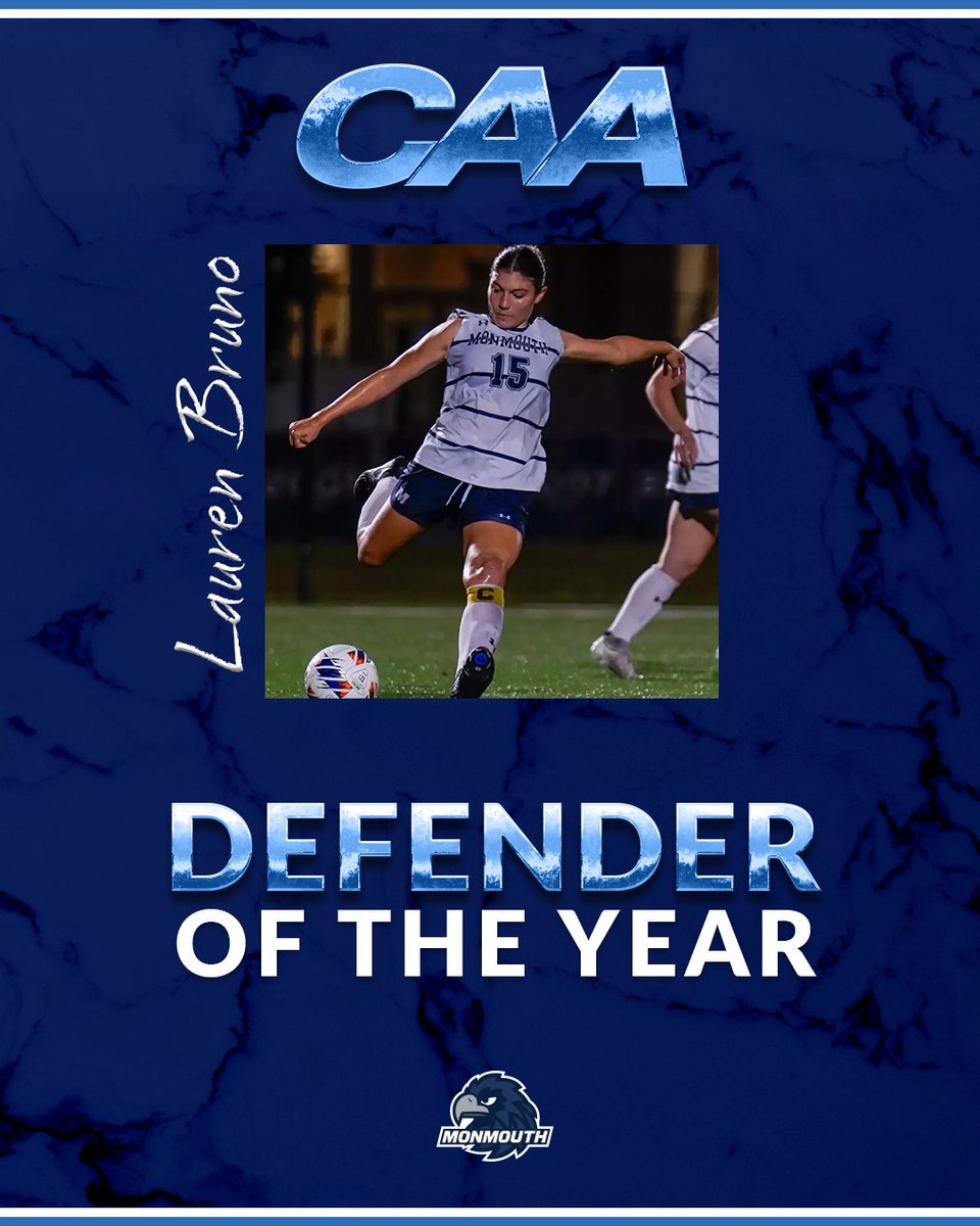 ⚽️ Women's #CAASoccer Defender of the Year

▪️ Lauren Bruno, <a href="/MonmouthWSOC/">Monmouth Women's Soccer</a>

tinyurl.com/2akeot4f