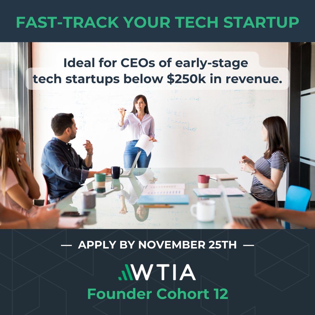 Applications for the WTIA Founder Cohort Program are still open! Ideal for CEOs of early-stage tech startups below $250k in revenue. Apply by November 25th: hubs.ly/Q02W9kPz0
#TechStartup #FounderSupport #FounderCohort