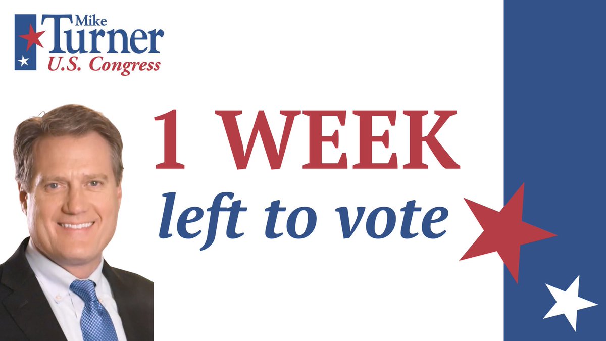 Only one week until Election Day!

Make a plan to vote early or on Tuesday, November 5th.

Click on the link below to learn more about early voting:
ohiosos.gov/elections/vote…